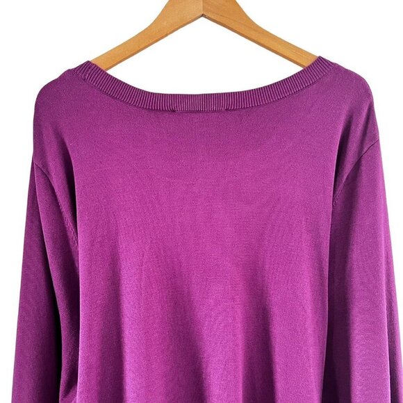NWT Eloquii Sweater Burgundy Rose Tie Waist Tunic Sweater 4XL 26/28 - Picture 9 of 16